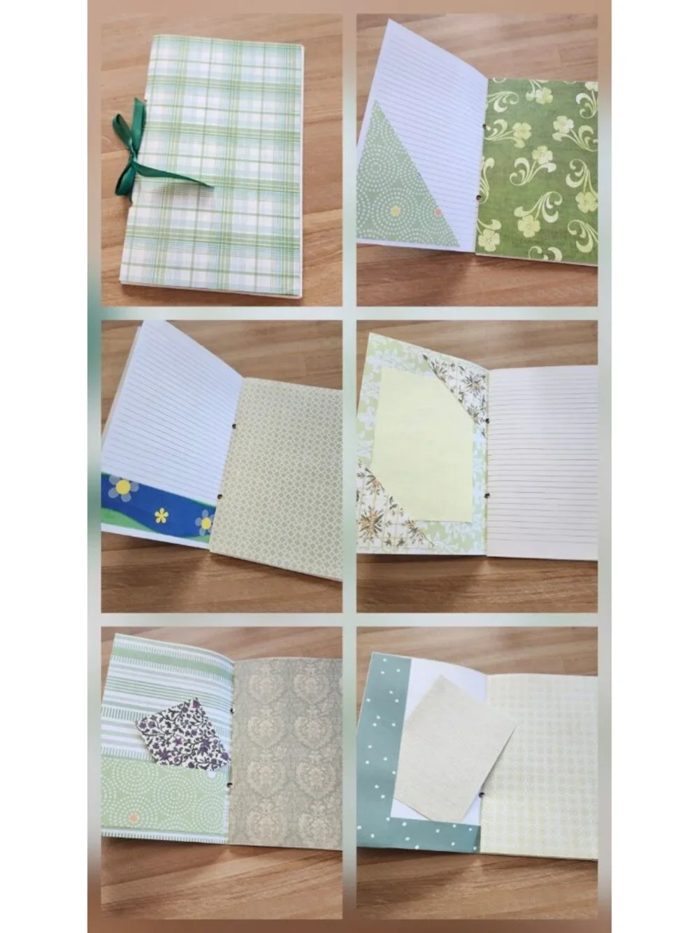 Green Garden Theme Junk Journal Booklet Blank Handmade 8.5 x 5.5